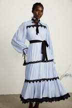 Marie kontrast midi elbise