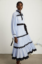 Marie kontrast midi elbise