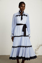 Marie kontrast midi elbise