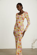 Grace kloş midi elbise