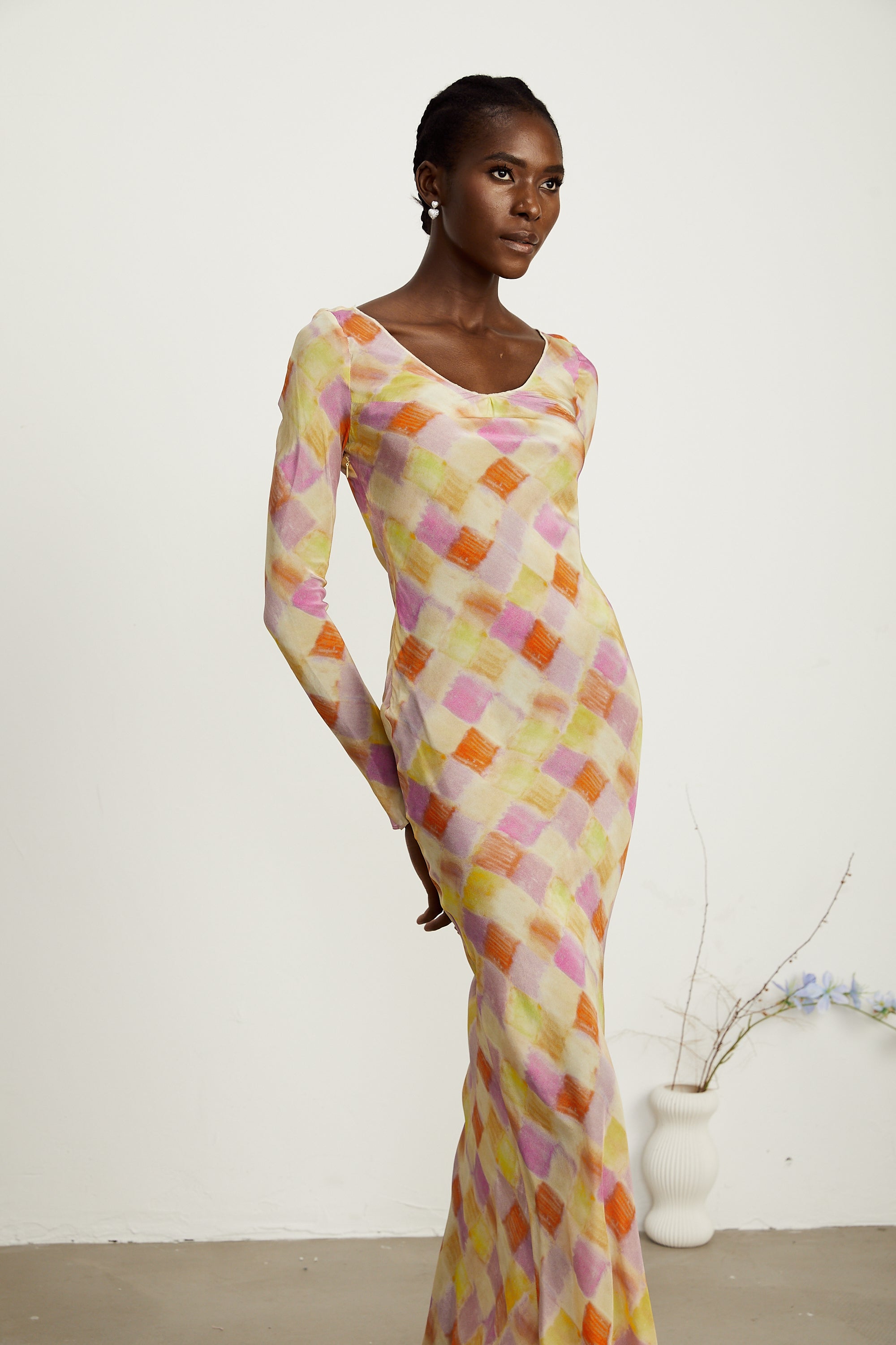 Grace kloş midi elbise