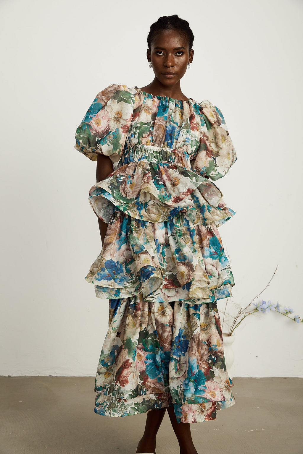 Marianne desen midi elbise