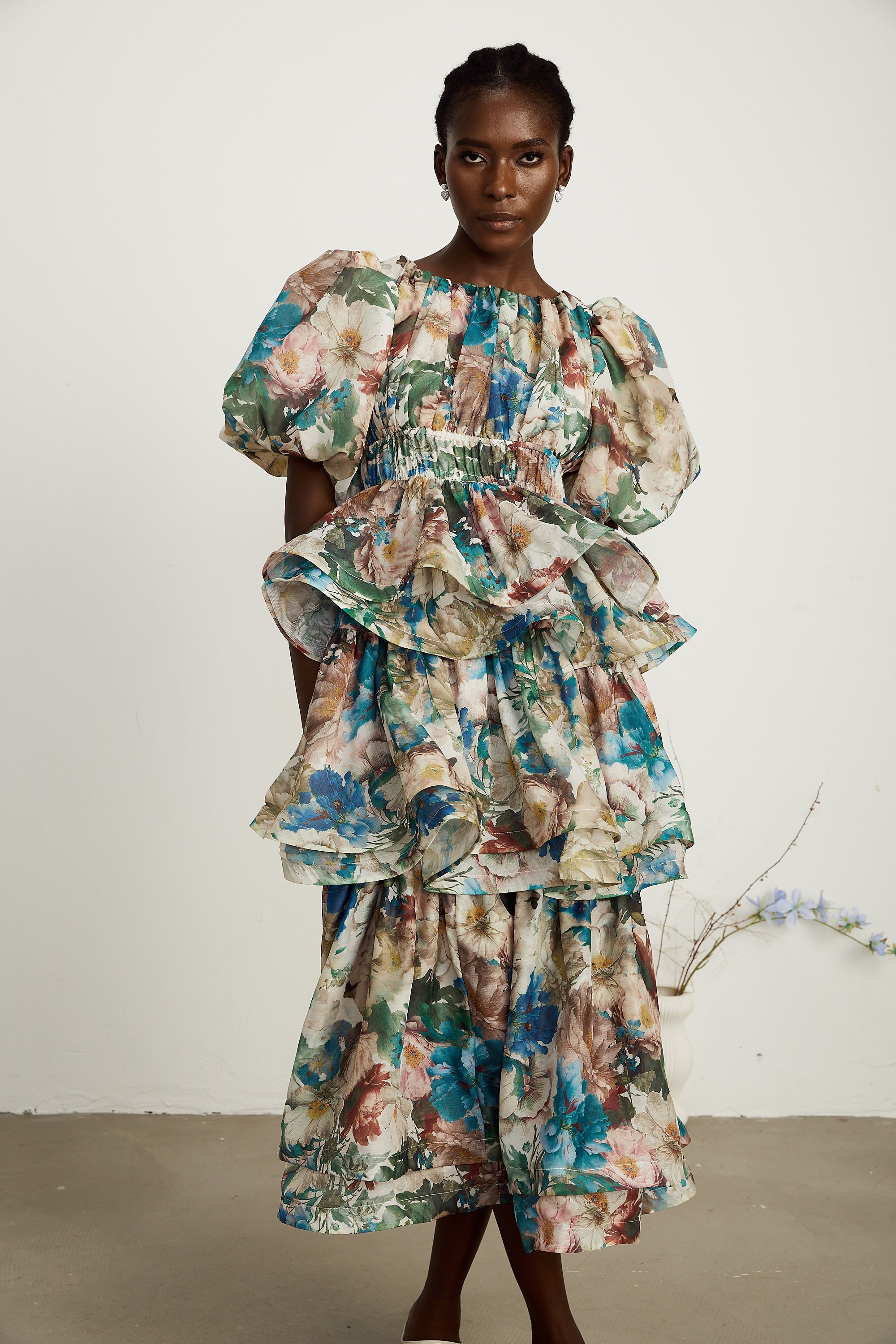 Marianne desen midi elbise