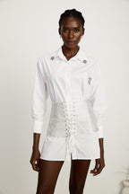 Jeanine gömlek mini elbise