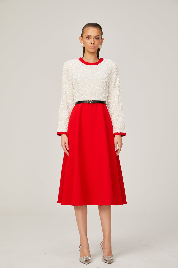 Chloé payet midi elbise