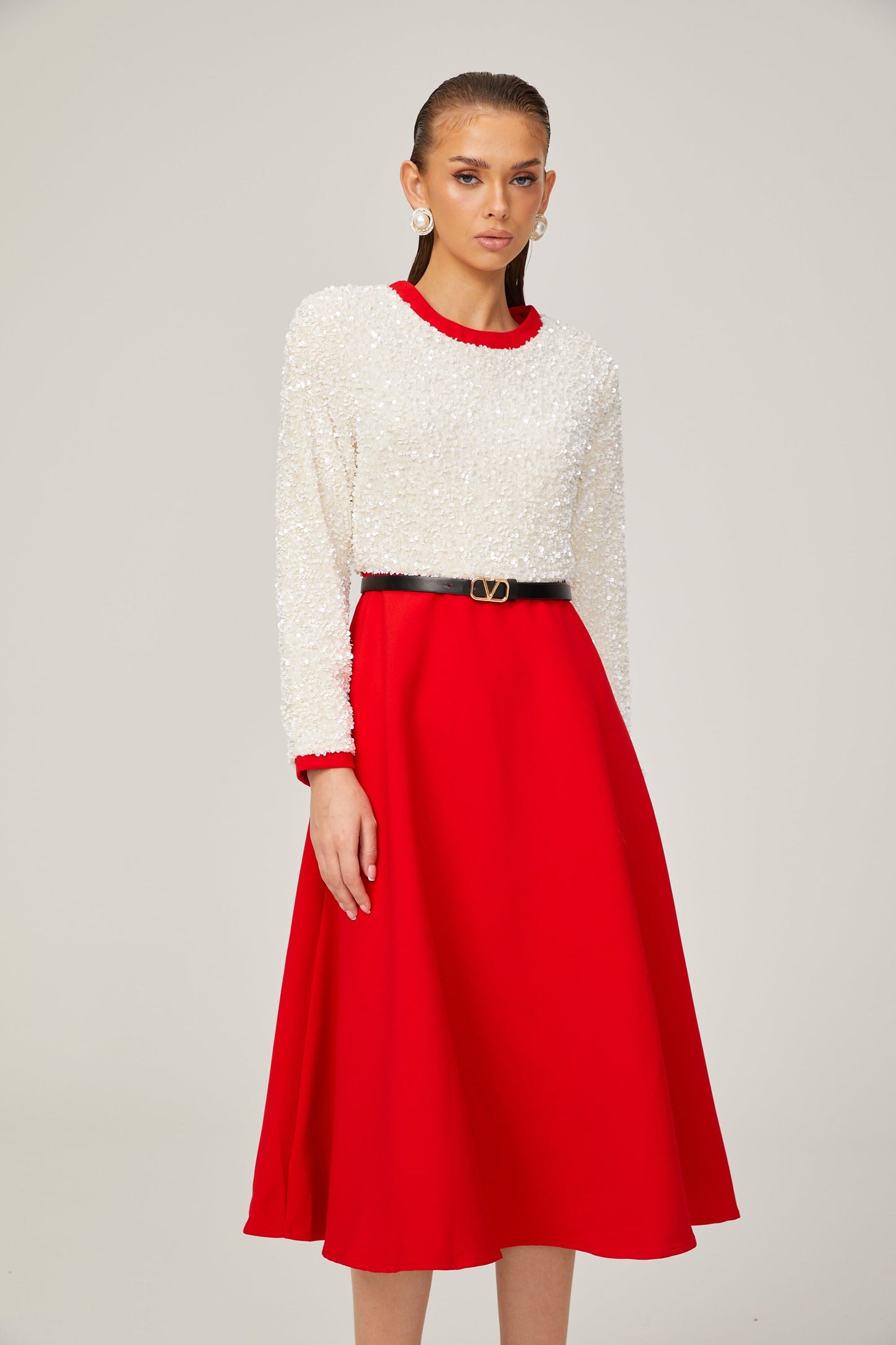 Chloé payet midi elbise