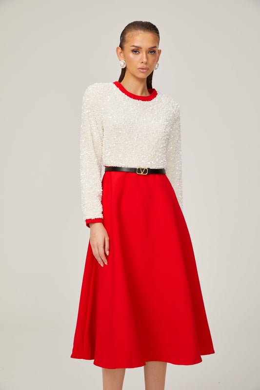 Chloé payet midi elbise