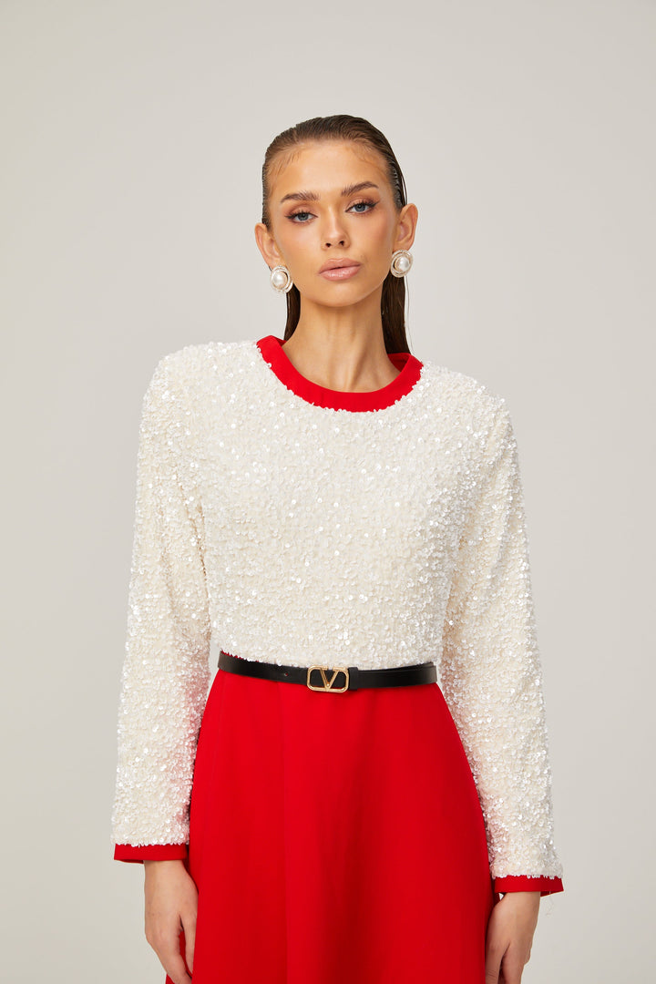 Chloé payet midi elbise