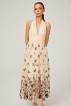 Joséphine tül midi elbise