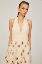 Joséphine tül midi elbise