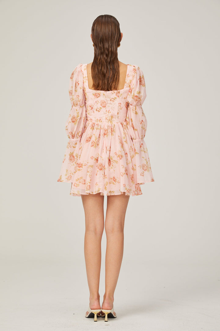 Jeanne çiçek mini elbise