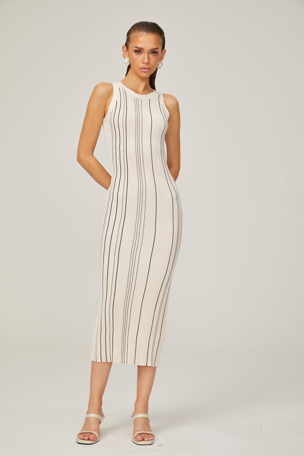 Gabrielle örgü midi Beyaz