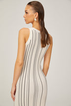 Gabrielle örgü midi Beyaz