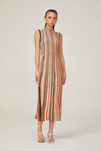 Hortense kontrast midi elbise