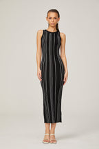 Gabrielle süslemeli örgü midi elbise