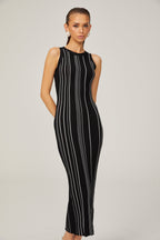 Gabrielle süslemeli örgü midi elbise