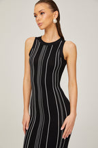 Gabrielle süslemeli örgü midi elbise