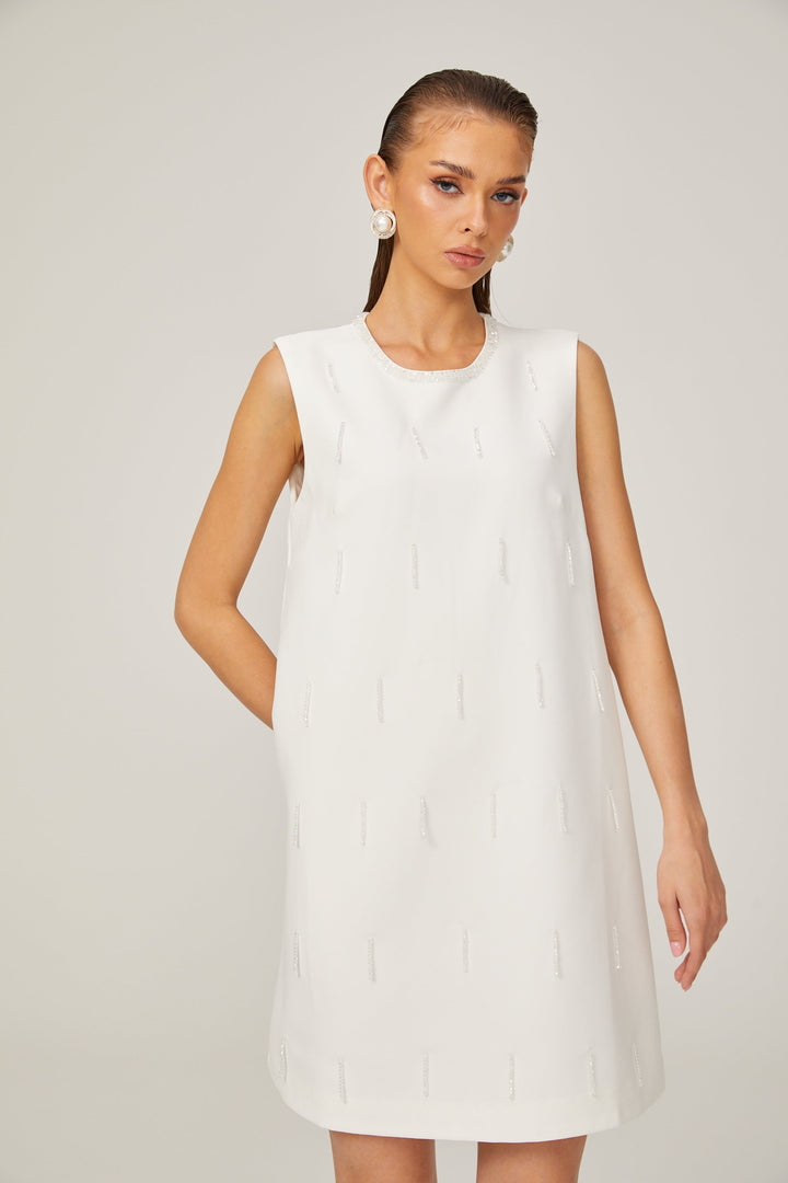 Ghislaine püskül mini elbise