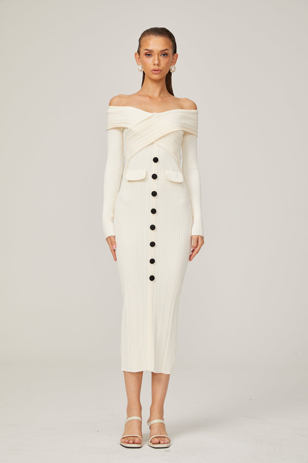 Karine örgü midi elbise