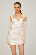 Isabeau dantel mini elbise