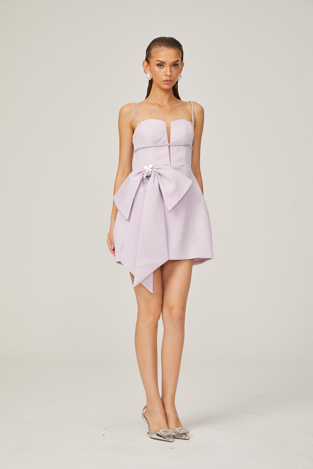 Honorine fiyonklu mini elbise