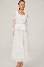 Gabrielle tül midi elbise