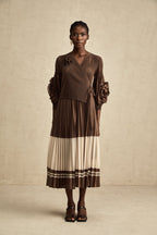 Émeline çiçek midi elbise