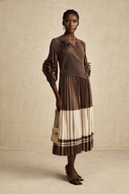 Émeline çiçek midi elbise