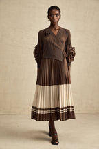 Émeline çiçek midi elbise