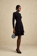 Fabienne kristal örgü mini elbise