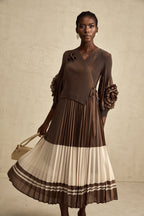 Émeline çiçek midi elbise