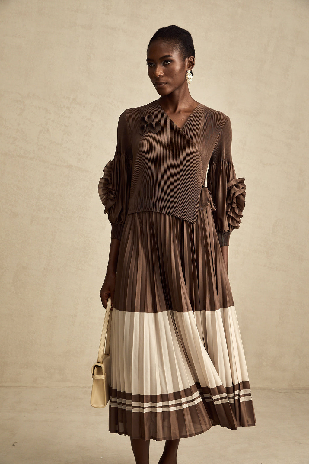 Émeline çiçek midi elbise