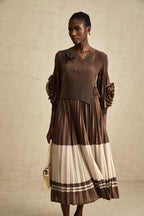 Émeline çiçek midi elbise