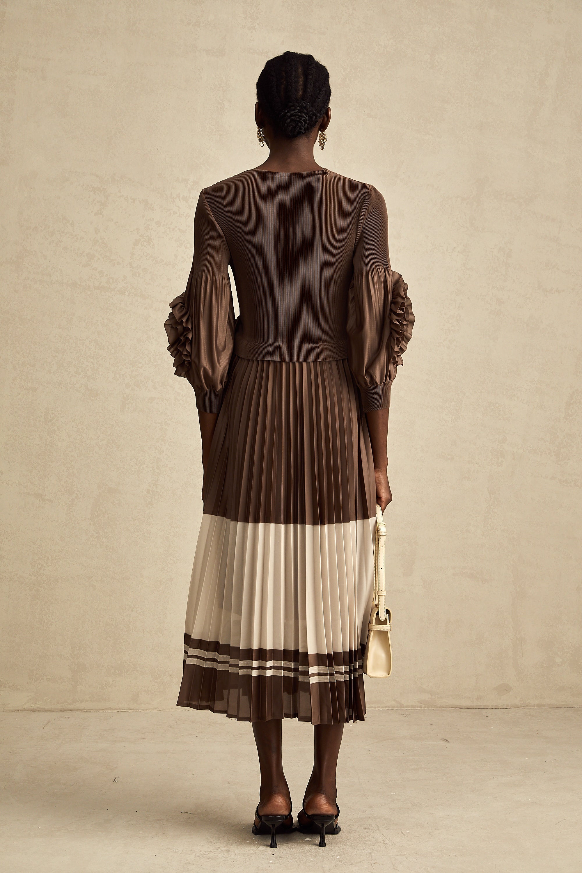 Émeline çiçek midi elbise