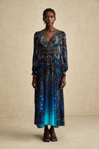 Grafikli Midi Elbise