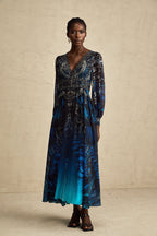 Grafikli Midi Elbise