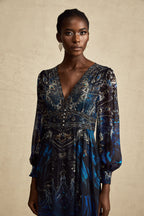 Grafikli Midi Elbise