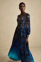 Grafikli Midi Elbise