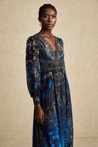 Grafikli Midi Elbise