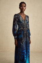 Grafikli Midi Elbise