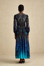 Grafikli Midi Elbise