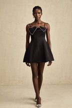 Kalp Süslemeli Mini Elbise