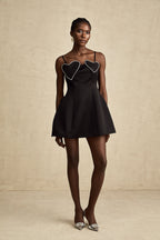 Kalp Süslemeli Mini Elbise