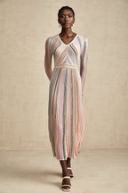 Mathilde pileli midi elbise