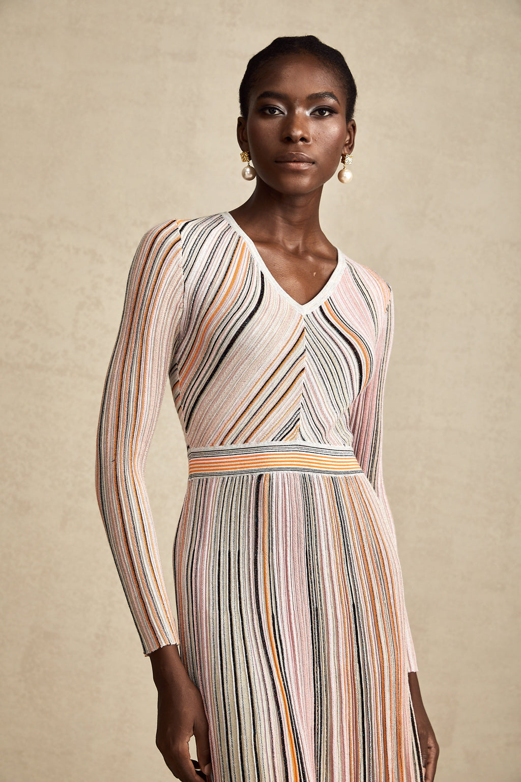 Mathilde pileli midi elbise