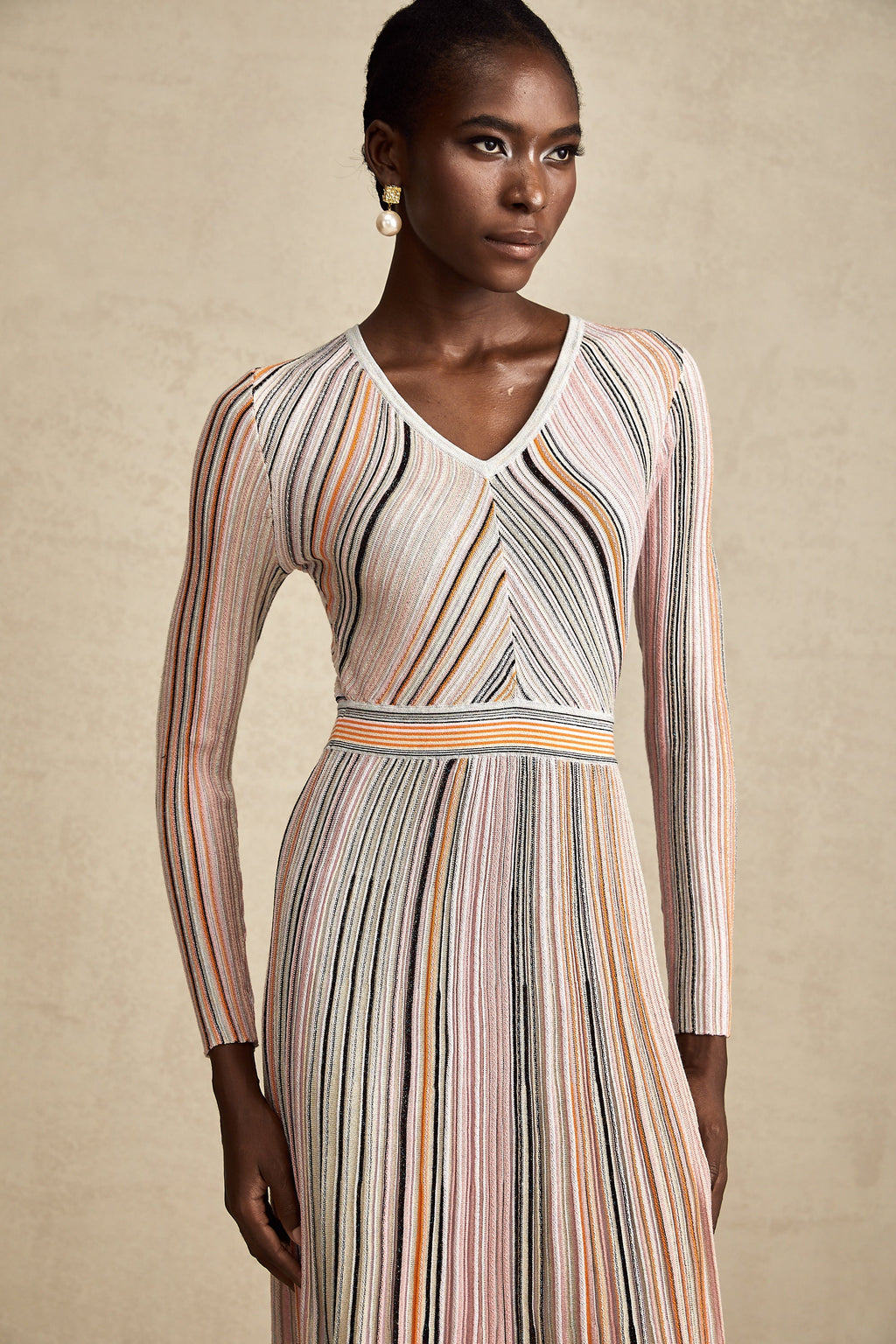 Mathilde pileli midi elbise