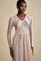 Mathilde pileli midi elbise