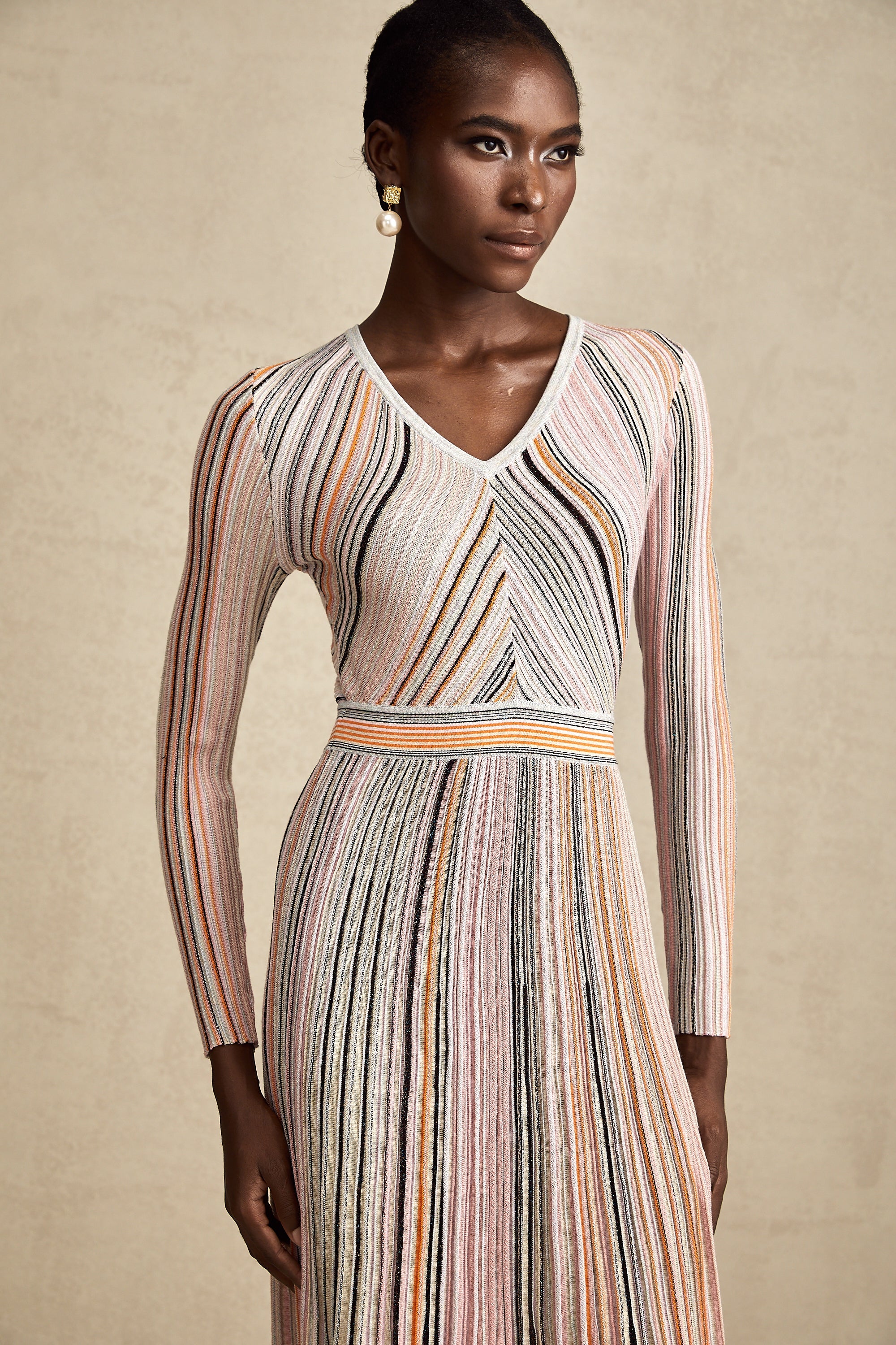 Mathilde pileli midi elbise