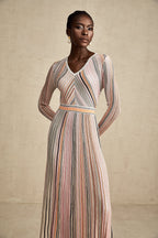 Mathilde pileli midi elbise