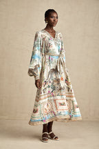 Léna kuşaklı midi elbise